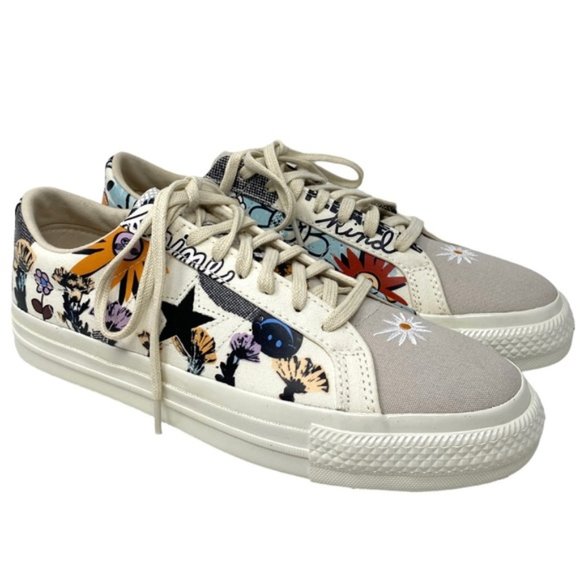 Converse One Star Ox Sneaker Low Top Men Size Canvas Egret Flower Casual 172933C - Picture 5 of 12